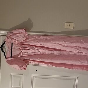Sleeper Linen Midi Pink Dress Small